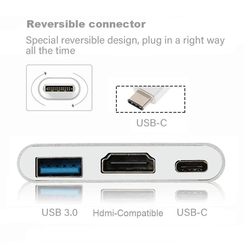 USB-C To HDMI-compatible 3 In  - đánh giá và giá Hdmi Adapter Tablet