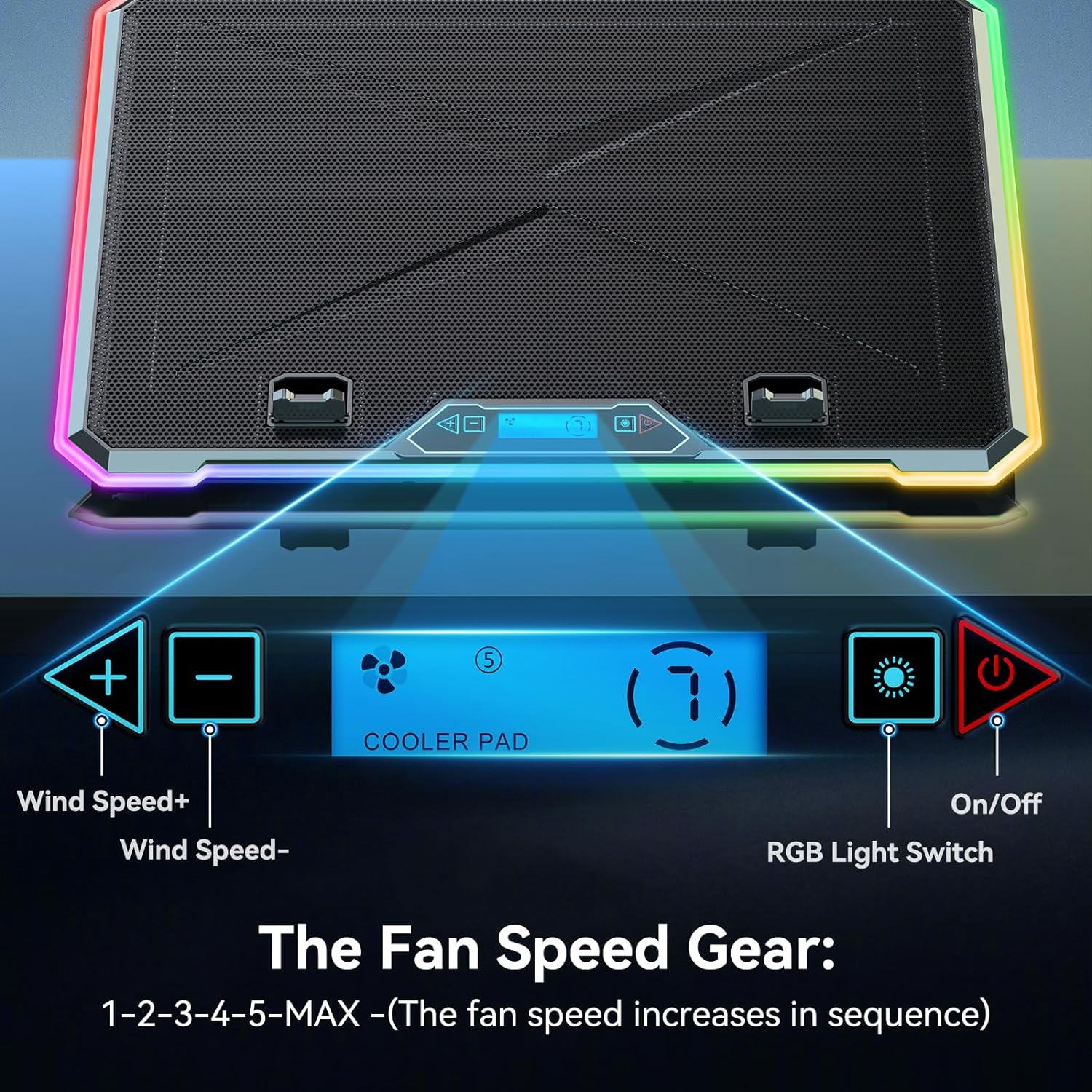 RGB Laptop Cooling Pad Gaming  - đánh giá và giá Cooling Stand Tablet